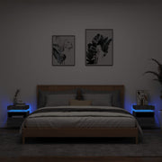 Nachtkastjes 2 st 40x39x48,5 cm grijs sonoma LED