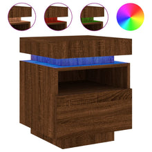 Nachtkastje Met Led-Verlichting 40X39X48,5 Cm Bruineikenkleurig 1 bruin eikenkleur