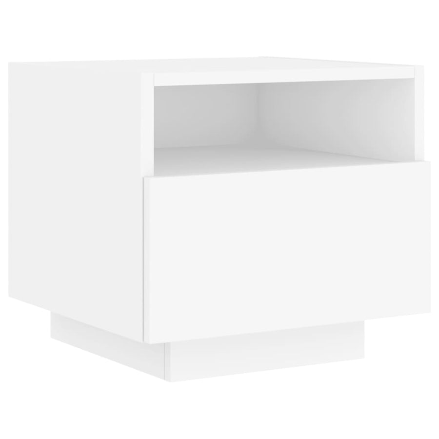Nachtkastje Met Led-Verlichting 40X39X37 Cm 1 Wit