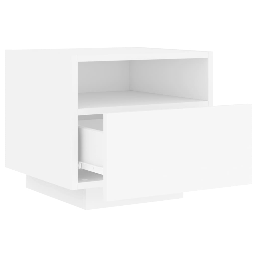Nachtkastje Met Led-Verlichting 40X39X37 Cm 1 Wit