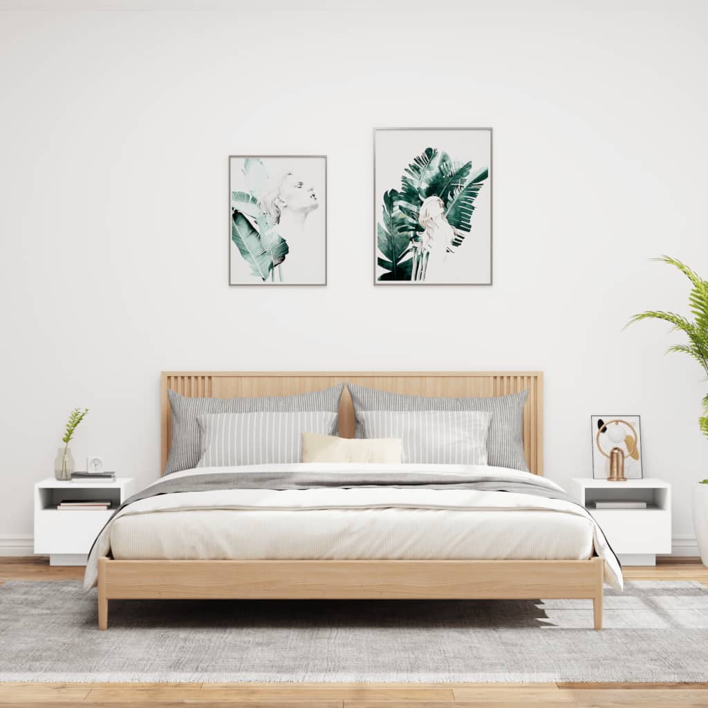 Nachtkastjes Met Led-Verlichting 40X39X37 Cm 2 Wit