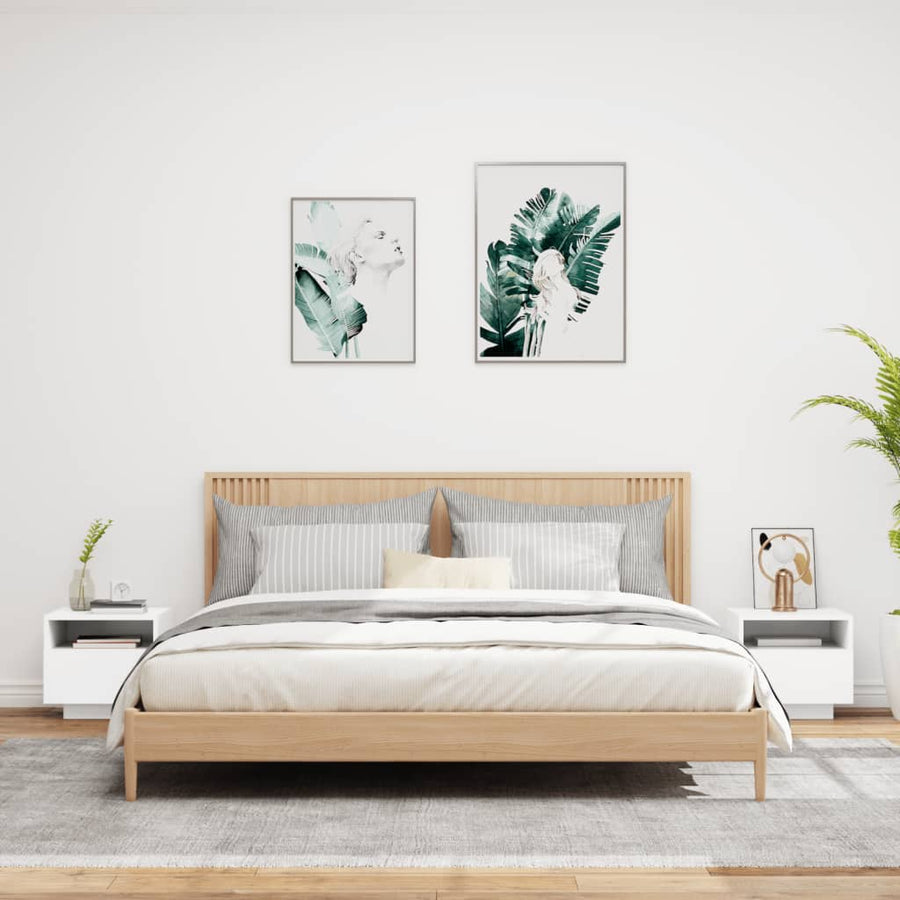Nachtkastjes Met Led-Verlichting 40X39X37 Cm 2 Wit