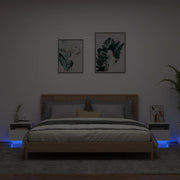 Nightstands with LED lighting 2 pcs 40x39x37 cm white