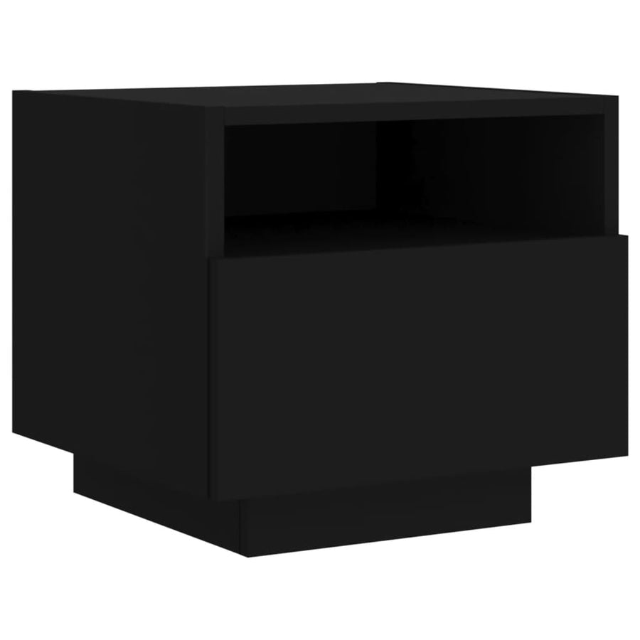 Nachtkastje Met Led-Verlichting 40X39X37 Cm 1 Zwart