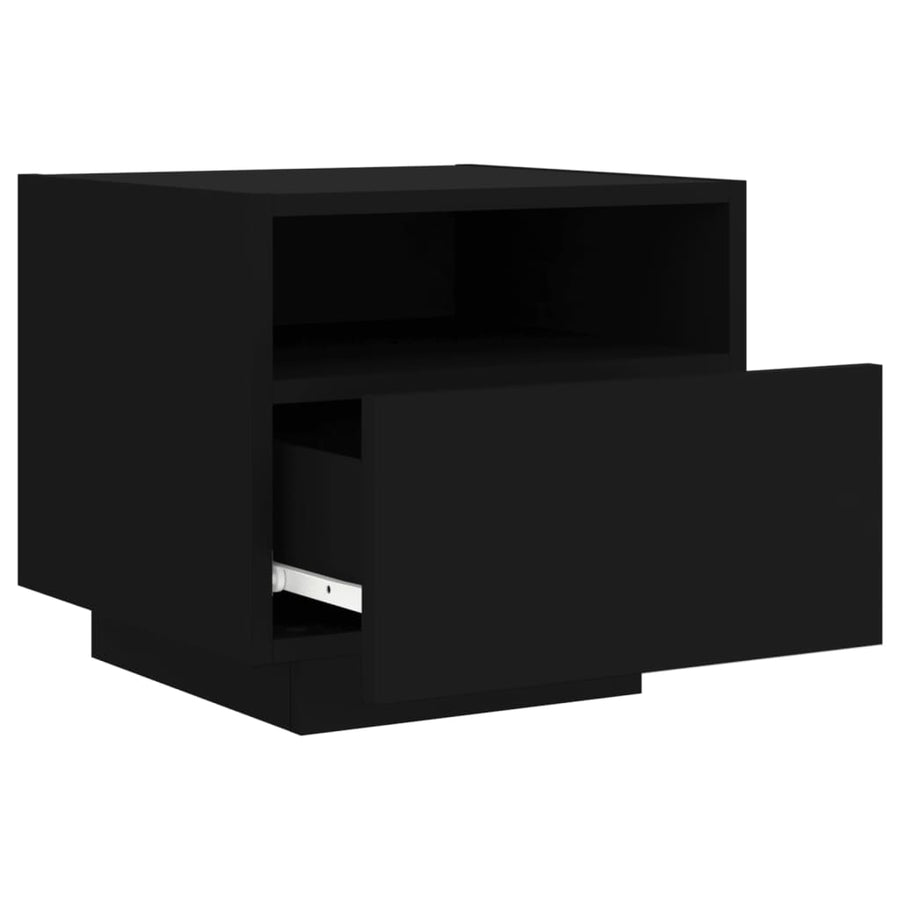 Nachtkastje Met Led-Verlichting 40X39X37 Cm 1 Zwart
