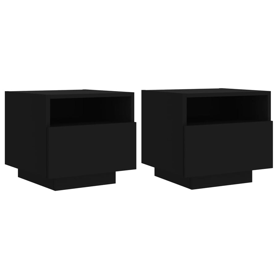 Nachtkastjess Met Led-Verlichting 40X39X37 Cm 2 Zwart