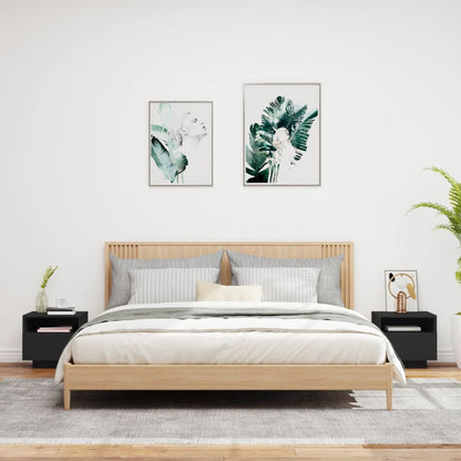 Nachtkastjess Met Led-Verlichting 40X39X37 Cm 2 Zwart