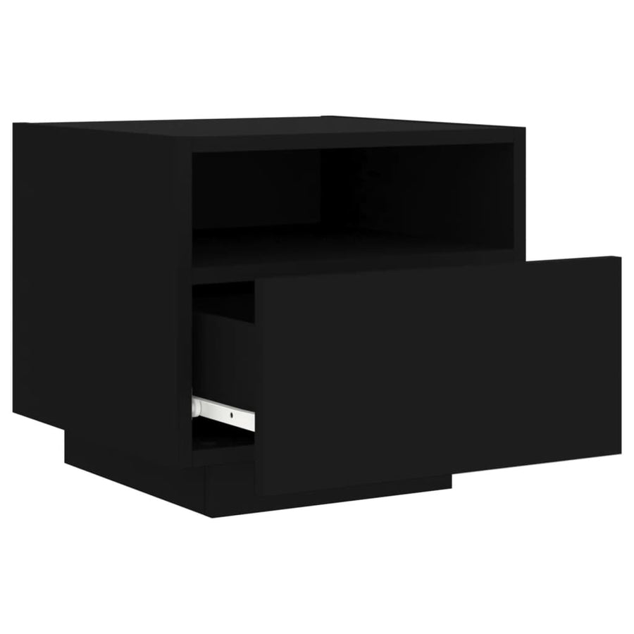 Nachtkastjess Met Led-Verlichting 40X39X37 Cm 2 Zwart