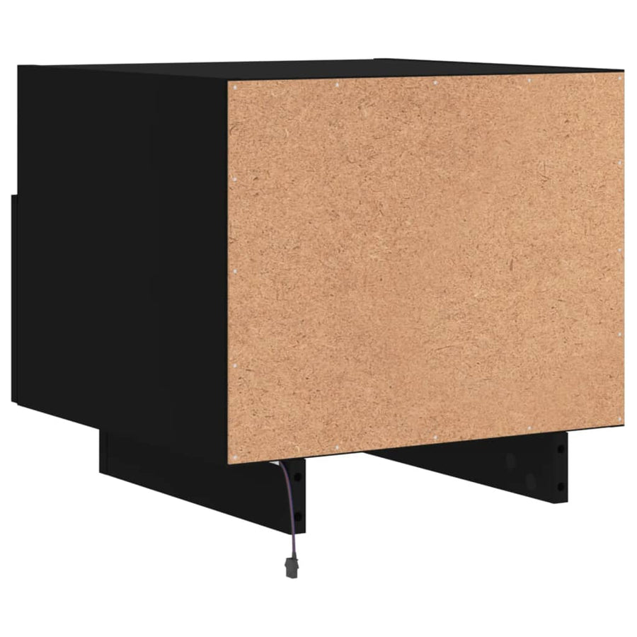 Nachtkastjess Met Led-Verlichting 40X39X37 Cm 2 Zwart