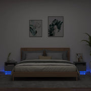 Nightstands with LED lighting 2 pcs 40x39x37 cm black
