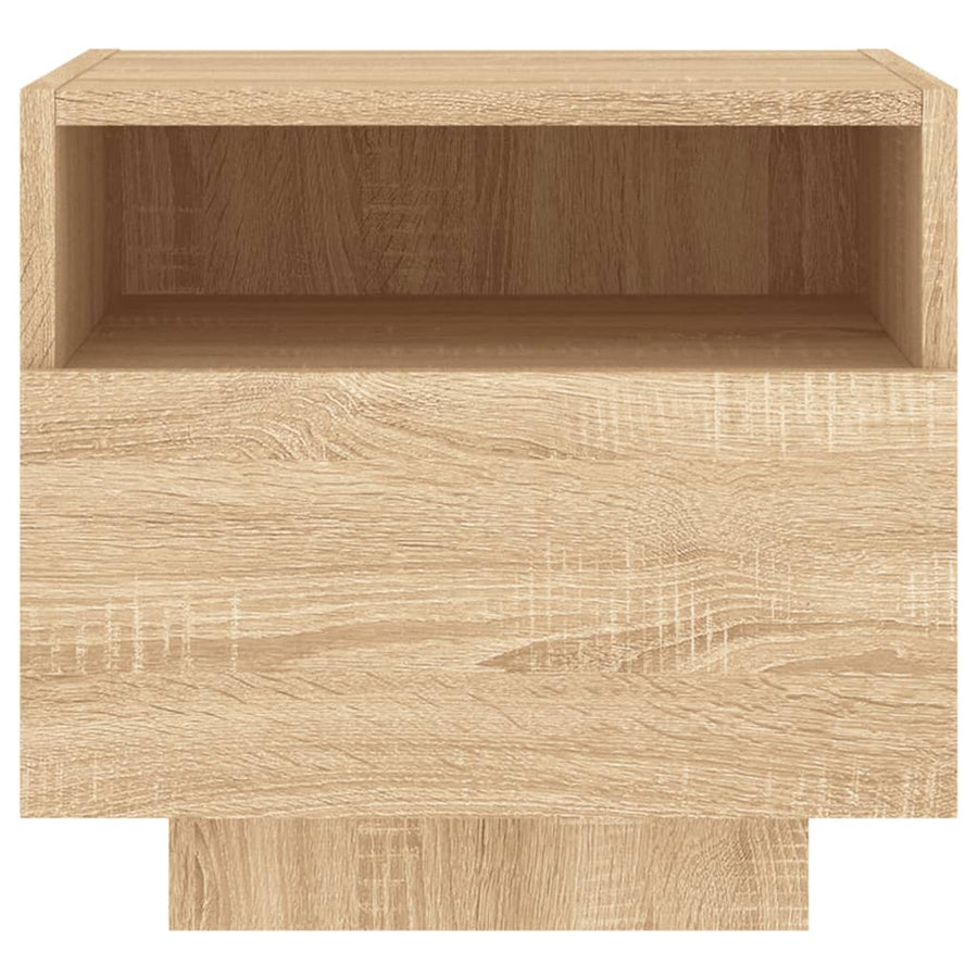 Nachtkastje Met Led-Verlichting 40X39X37 Cm Kleurig 1 Sonoma eiken