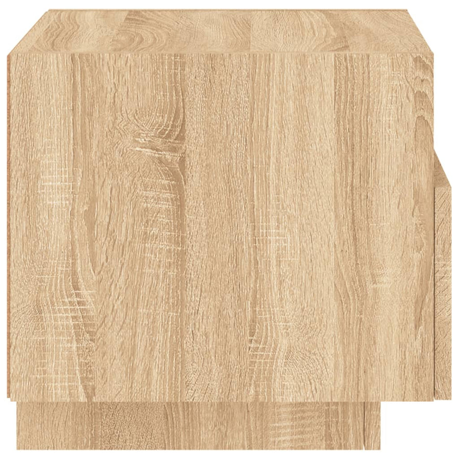 Nachtkastje Met Led-Verlichting 40X39X37 Cm Kleurig 1 Sonoma eiken