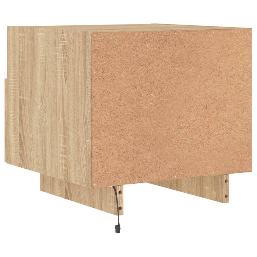 Nachtkastje Met Led-Verlichting 40X39X37 Cm Kleurig 1 Sonoma eiken