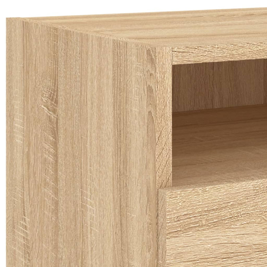 Nachtkastje Met Led-Verlichting 40X39X37 Cm Kleurig 1 Sonoma eiken