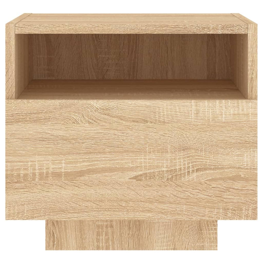 Nachtkastjes Met Led-Verlichting 40X39X37 Cm 2 Sonoma eiken
