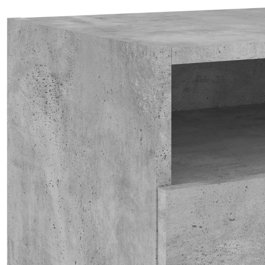 Nachtkastje Met Led-Verlichting 40X39X37 Cm 1 Betongrijs