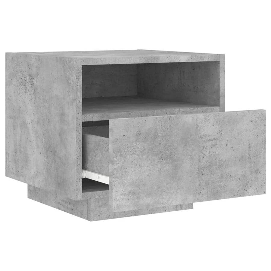 Nachtkastjes Met Led-Verlichting 40X39X37 Cm 2 Betongrijs