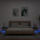 Nachtkastjes 2 st 40x39x37 cm betongrijs LED