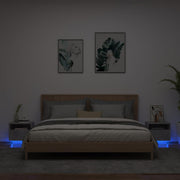 Nightstands with LED lighting 2 pcs 40x39x37 cm concrete gray