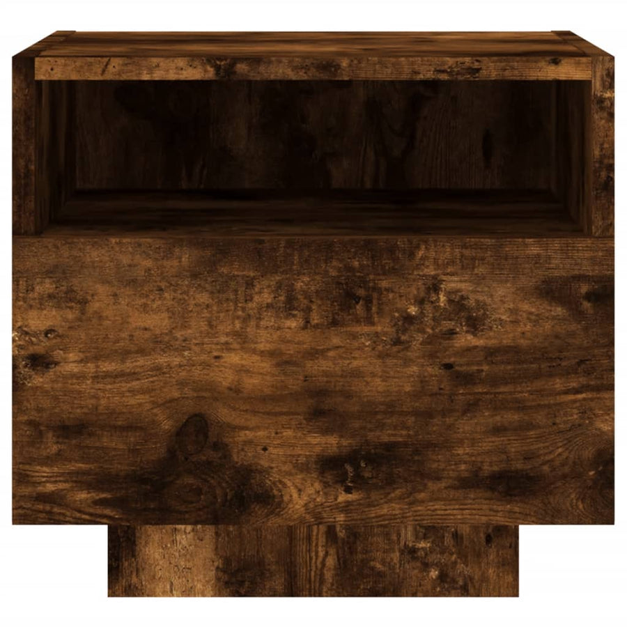 Nachtkastje Met Led-Verlichting 40X39X37 Cm Kleur 1 Gerookt eiken