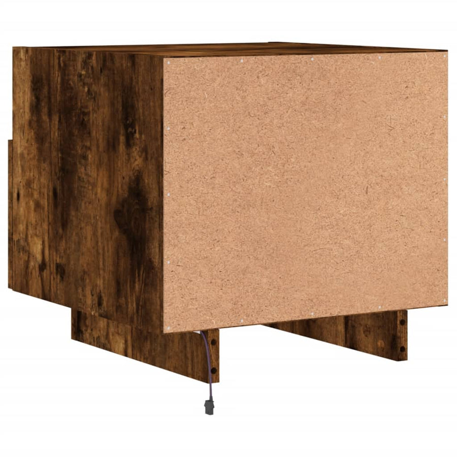 Nachtkastje Met Led-Verlichting 40X39X37 Cm Kleur 1 Gerookt eiken