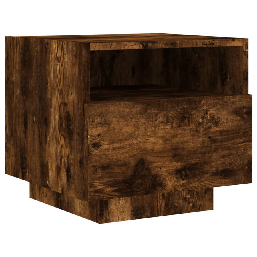 Nachtkastjes Met Led-Verlichting 40X39X37 Cm 2 Gerookt eiken