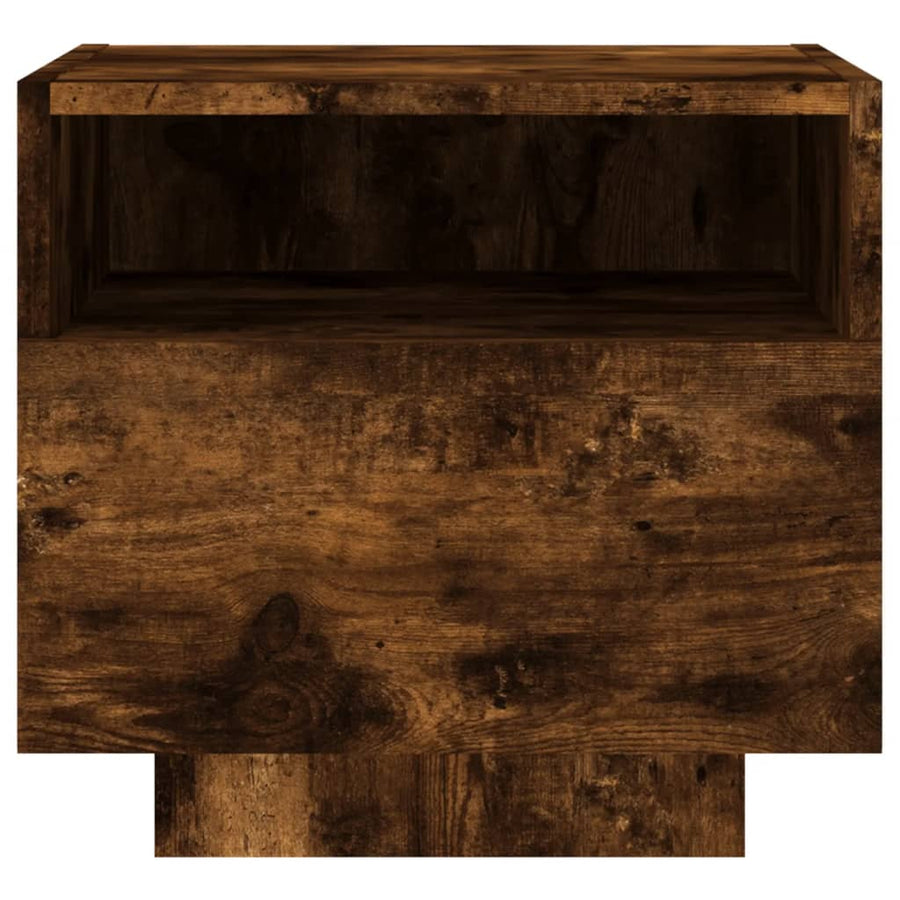 Nachtkastjes Met Led-Verlichting 40X39X37 Cm 2 Gerookt eiken