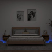 Bedside Cabinets with LED 2 pcs 40x39x37 cm Smoked Oak