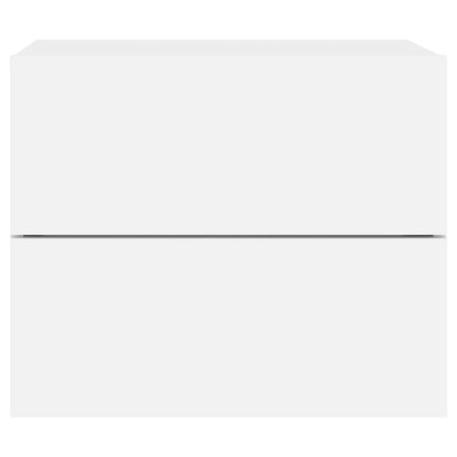 Nachtkastje Met Led-Verlichting Wandgemonteerd 1 Wit