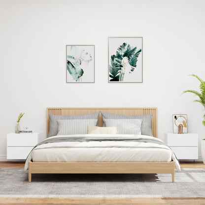 Nachtkastjes Met Led's Wandgemonteerd 2 Wit