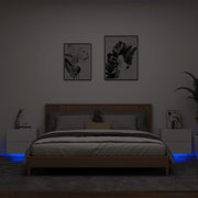 Nachtkastjes 2 st wandmontage wit met LED