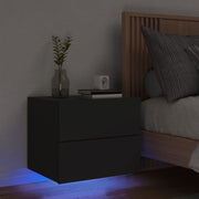 Nachtkastje wandmontage zwart LED