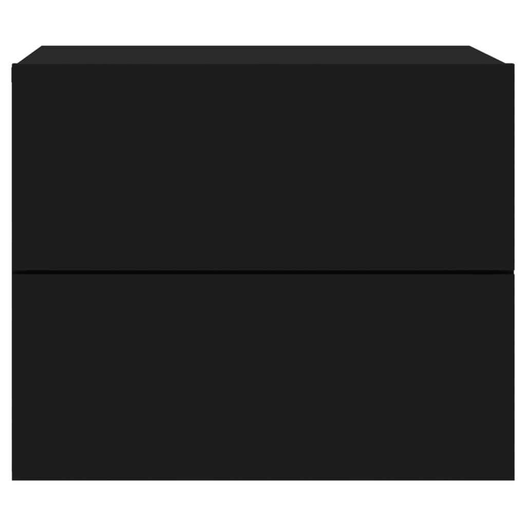 Nachtkastjes Met Led's Wandgemonteerd 2 Zwart