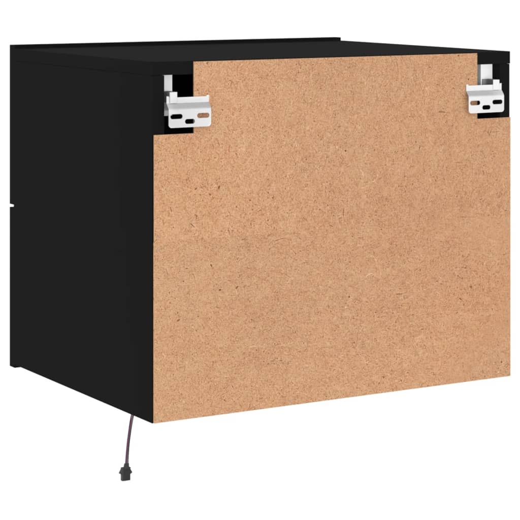 Nachtkastjes Met Led's Wandgemonteerd 2 Zwart