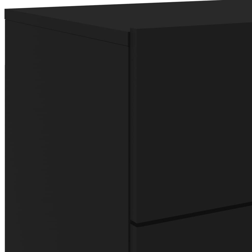 Nachtkastjes Met Led's Wandgemonteerd 2 Zwart