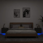 LED Bedside Tables 2 pcs Wall-mounted Black