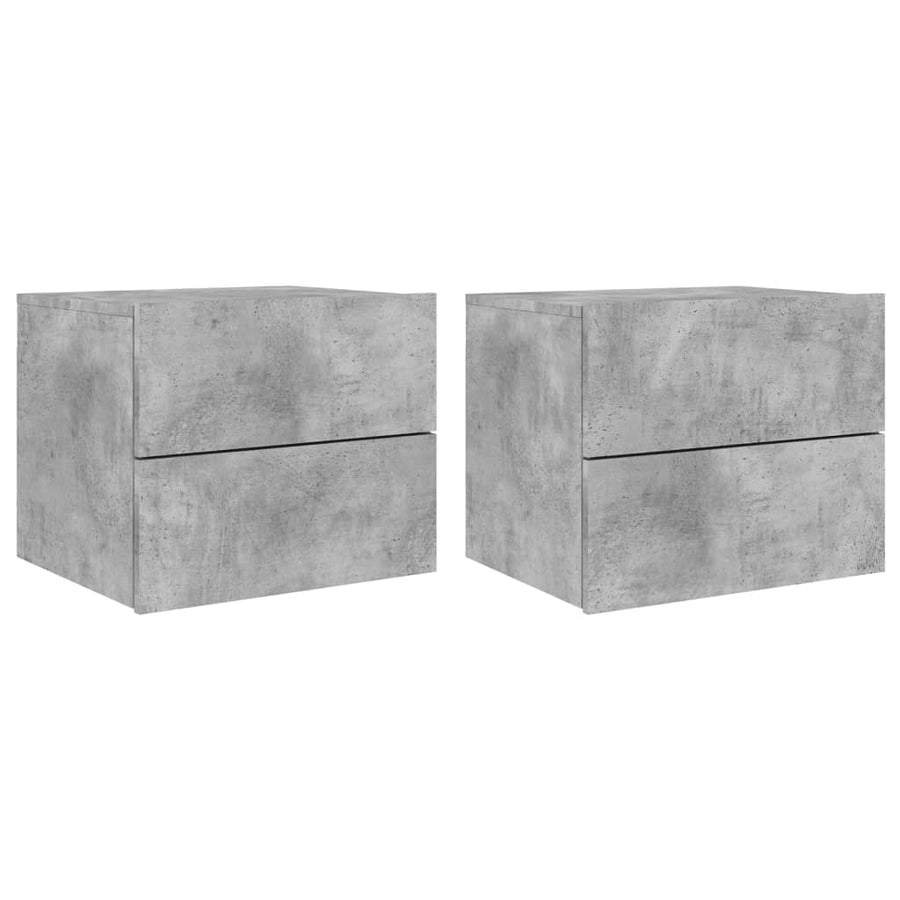 Nachtkastjes Met Led's Wandgemonteerd 2 Betongrijs