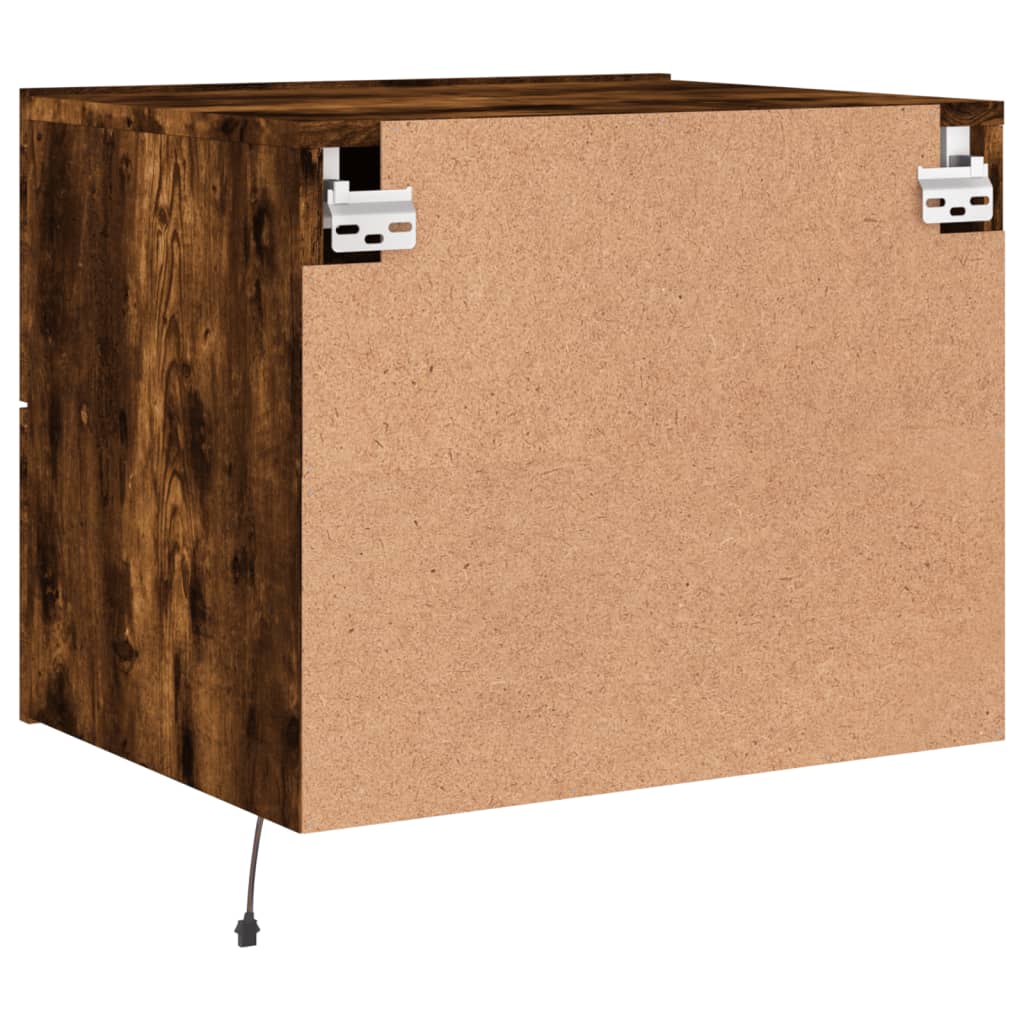 Nachtkastjes Met Led's Wandgemonteerd Kleurig 2 Gerookt eiken