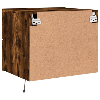 Nachtkastjes Met Led's Wandgemonteerd Kleurig 2 Gerookt eiken