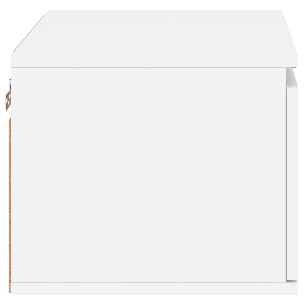 Nachtkastje Met Led-Verlichting Wandgemonteerd 1 Wit