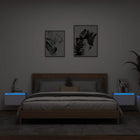 Nachtkastjes 2 st wandgemonteerd wit LED