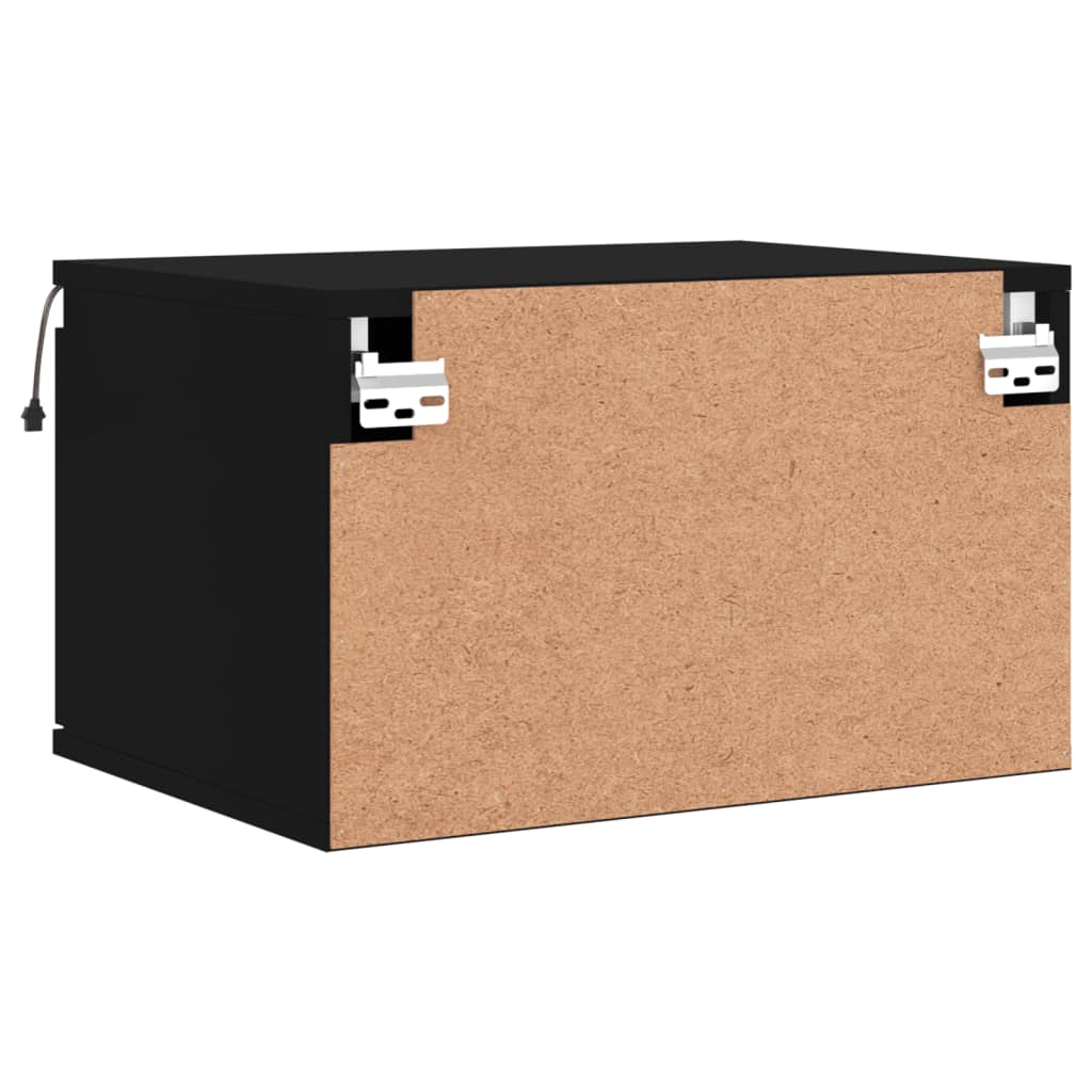 Nachtkastjes Met Led's Wandgemonteerd 2 Zwart