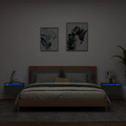 LED Bedside Tables 2 pcs Wall-mounted Black