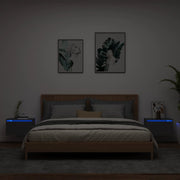 LED Bedside Tables 2 pcs Wall-mounted Black