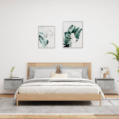 Nachtkastjes Met Led's Wandgemonteerd 2 Betongrijs