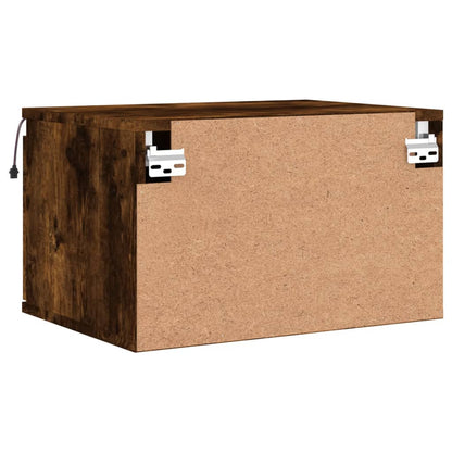 Nachtkastje Met Led's Wandgemonteerd Kleurig 1 Gerookt eiken