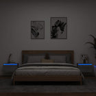 LED Nightstands 2 pcs wall-mounted gray Sonoma oak