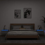 LED Nightstands 2 pcs wall-mounted gray Sonoma oak