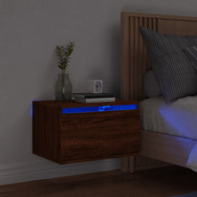 Nachtkastje Met Led's Wandgemonteerd Bruineikenkleurig 1 bruin eikenkleur