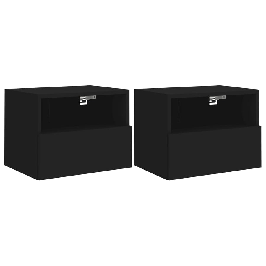 Tv-Wandmeubels 2 St 40X30X30 Cm Bewerkt Hout Zwart